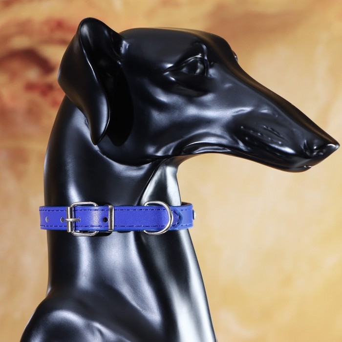 Ошейник Ошейник "Корона" с металлическим декором и со стразами, 36 х 1,4 см, ОШ 24-31, синий