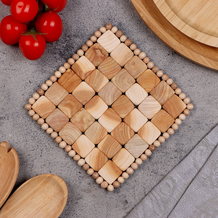 Подставка под горячее, 13х13 см, можжевельник Подставка под горячее, 13х13 см, можжевельник