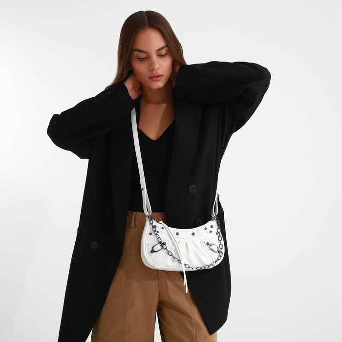 Сумка женская кросс-боди, на молнии, цвет белый Сумка женская кросс-боди, на молнии, цвет белый