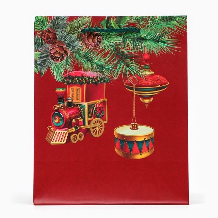 Новый год. Пакет подарочный Новый год. Пакет подарочный "Паровозик", 18 х 22,3 х 10 см.