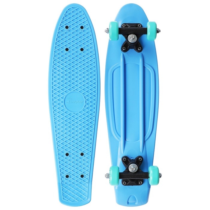 Пенниборд ONLYTOP, 56х15 см, колёса PVC 50 мм, пластиковая рама, цвет светло-голубой Пенниборд ONLYTOP, 56х15 см, колёса PVC 50 мм, пластиковая рама, цвет светло-голубой