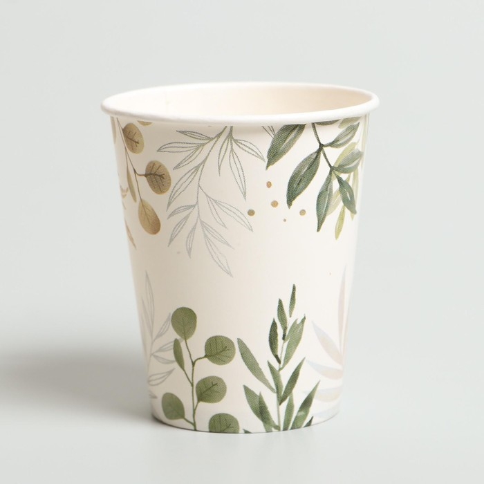 Набор бумажной посуды одноразовый Природа&raquo;, 6 тарелок, 6 стаканов, 1 гирлянда