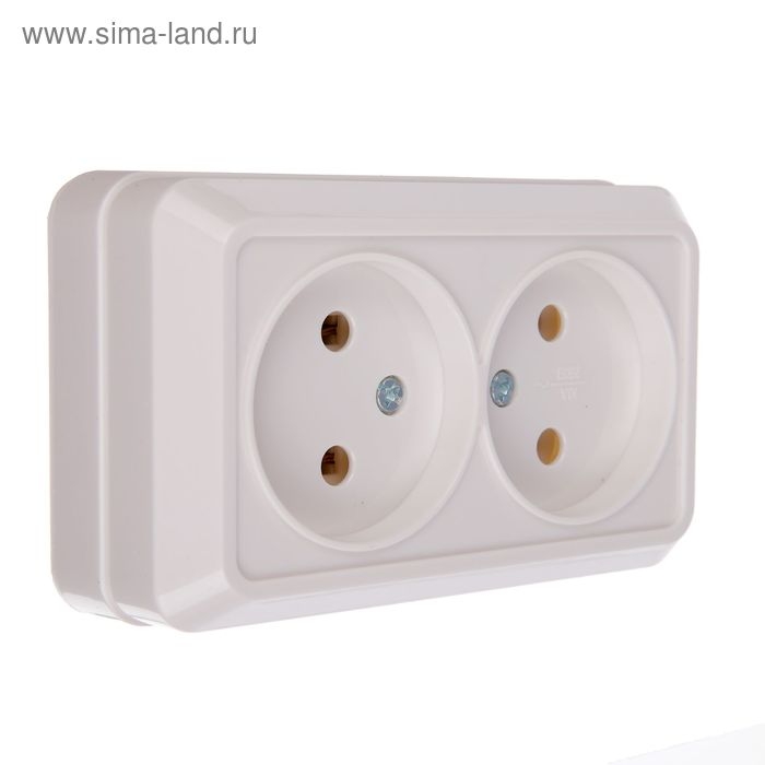 Розетка TDM  Розетка TDM "Ладога", 10 А, IP20, двухместная, без з/к, открытая, белая