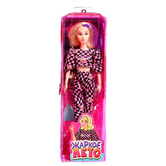 Кукла в пенале «Жаркое лето», костюм в клеточку