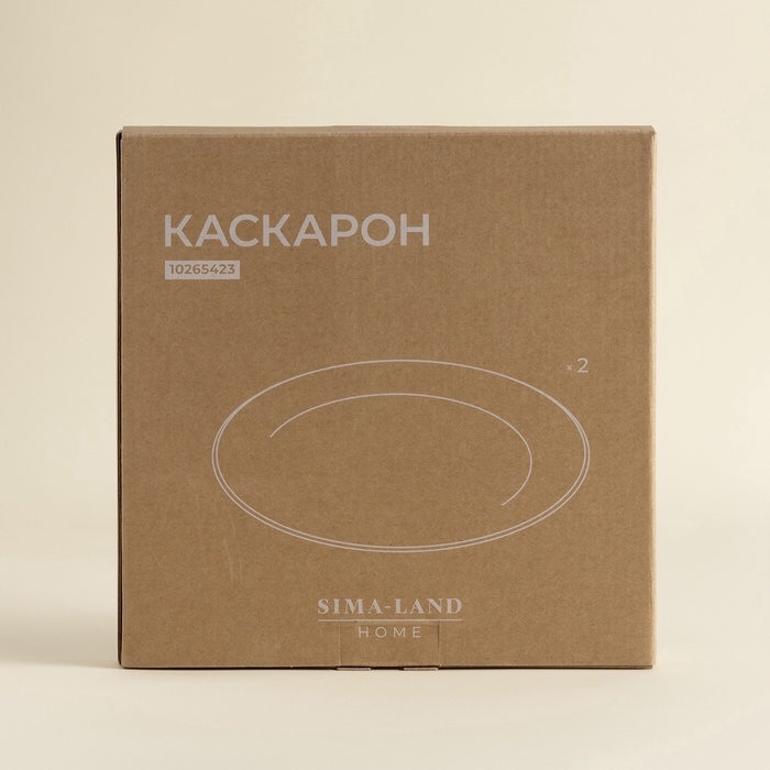 Тарелки SL Home «Каскарон», d=23,3 см, набор 2 шт, костяной фарфор, белые