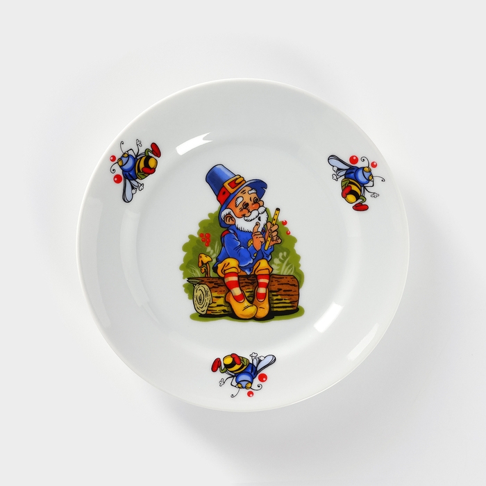 Тарелка фарфоровая «Лесовичок», d=17 см, рисунок микс Тарелка фарфоровая «Лесовичок», d=17 см, рисунок микс