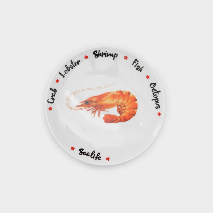 Набор фарфоровых тарелок для пиццы Sealife, 7 предметов, рисунок МИКС Набор фарфоровых тарелок для пиццы Sealife, 7 предметов, рисунок МИКС