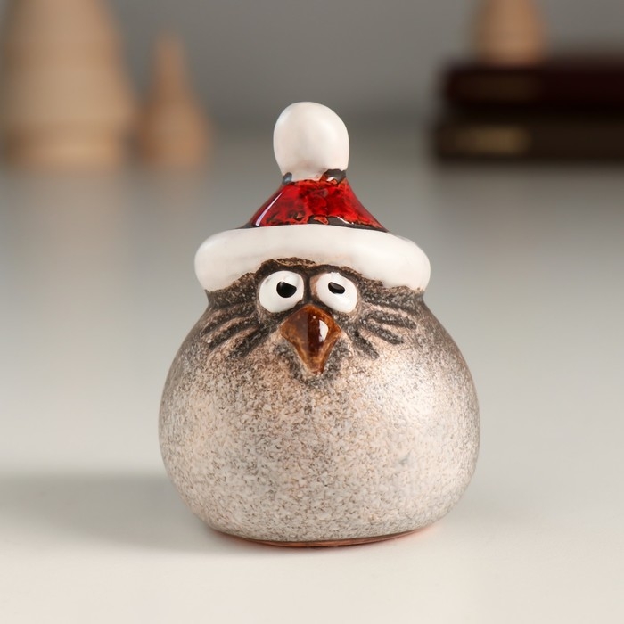 Сувенир керамика Сувенир керамика "Птенчик в красной шапочке" 4,8х4,9х6,3 см