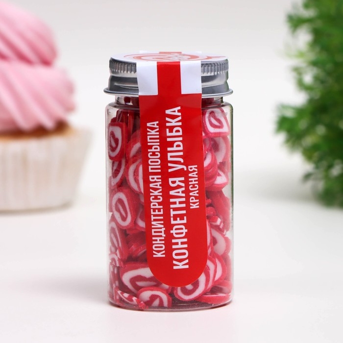 Посыпка кондитерская &laquo;Конфетная улыбка&raquo;, красная, 50 г
