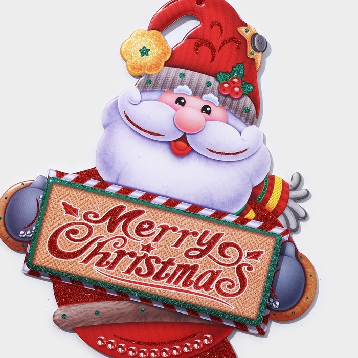 Декоративное украшение (подвеска)  Декоративное украшение (подвеска) "Дедушка мороз на коньках" 33,5х24,5 см