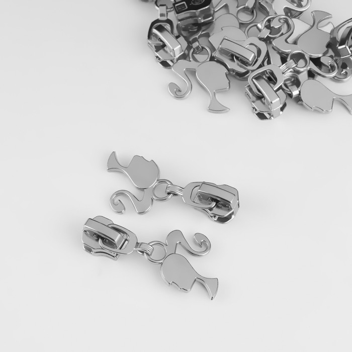 Бегунок автоматический для металлической молнии, №5, декоративный «Кукла», 10 шт, цвет никель Бегунок автоматический для металлической молнии, №5, декоративный «Кукла», 10 шт, цвет никель