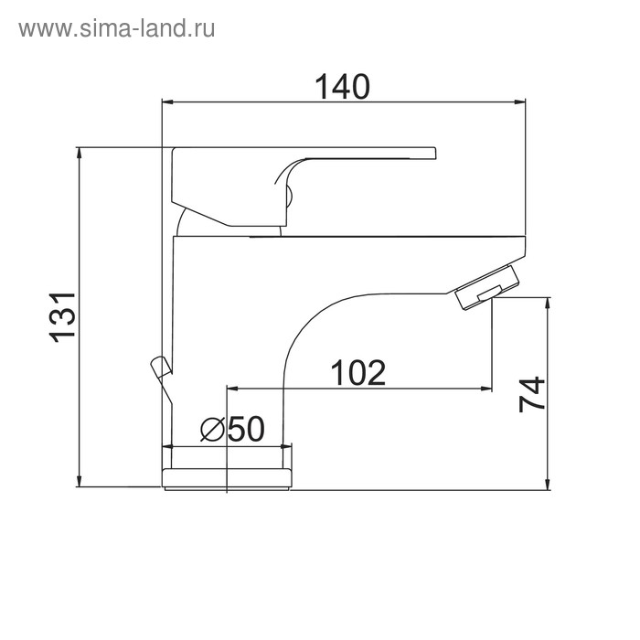 Смеситель для раковины Accoona A9067M, однорычажный, силумин Смеситель для раковины Accoona A9067M, однорычажный, силумин