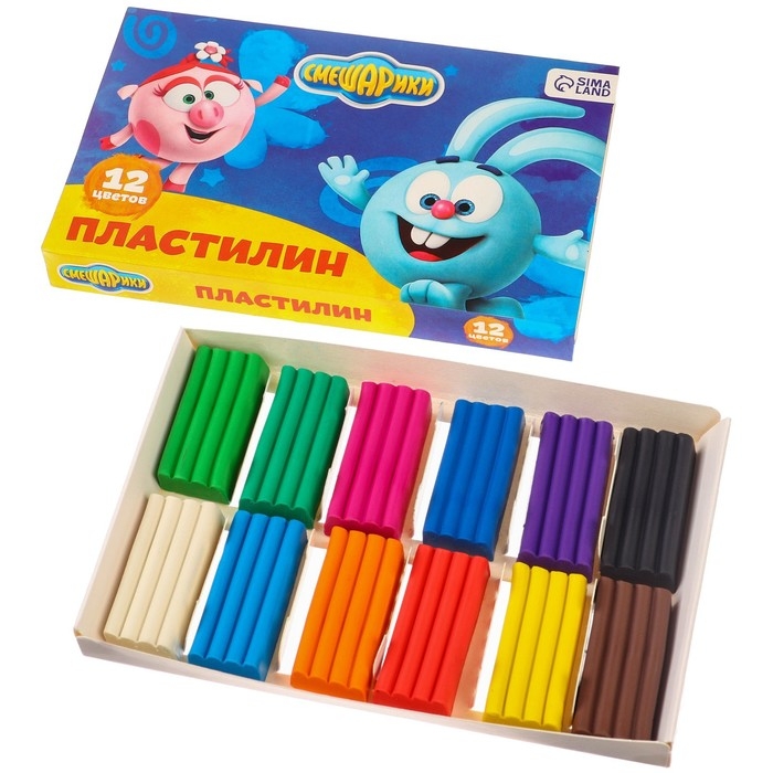 Пластилин СМЕШАРИКИ, 12 цветов, 180 г Пластилин СМЕШАРИКИ, 12 цветов, 180 г