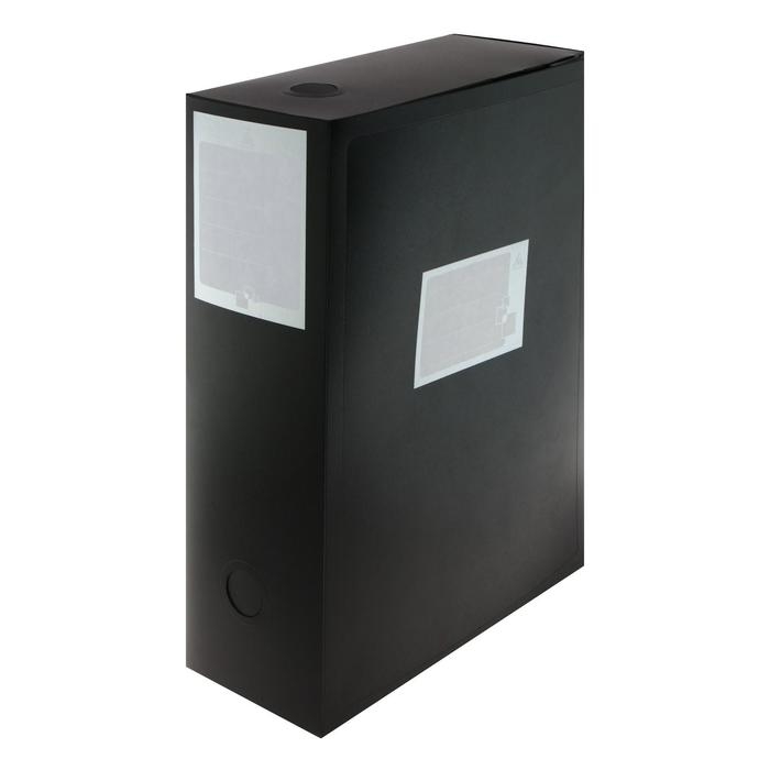 Папка-короб архивная А4, корешок 100 мм, Calligrata, пластик, вырубная застежка, чёрная, до 900 листов Папка-короб архивная А4, корешок 100 мм, Calligrata, пластик, вырубная застежка, чёрная, до 900 листов