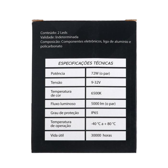 Автолампа светодиодная Н11, 72 Вт, 5000 Лм, 6500 К, IP65, набор 2 шт Автолампа светодиодная Н11, 72 Вт, 5000 Лм, 6500 К, IP65, набор 2 шт