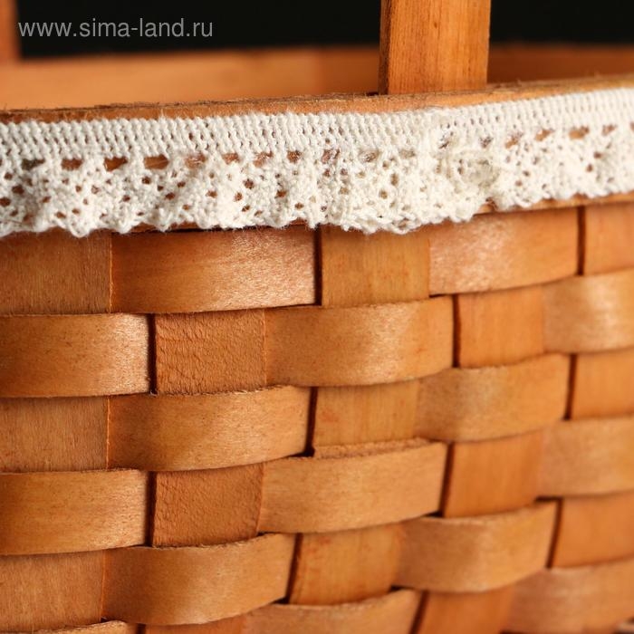 Корзина плетеная (секвойя), 16х11хН8/21,5 см, 1 шт., натуральный с окантовкой Корзина плетеная (секвойя), 16х11хН8/21,5 см, 1 шт., натуральный с окантовкой