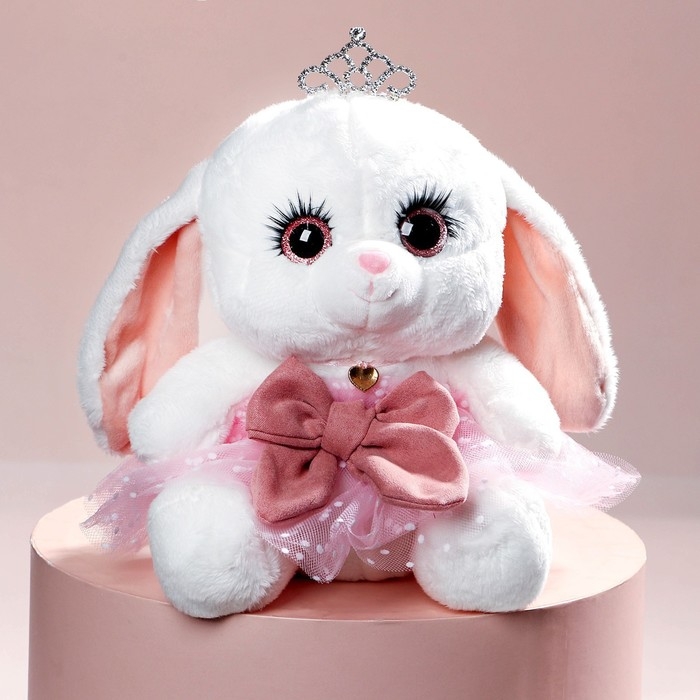 Мягкая игрушка «Зайка Ла-Пу-Ля», в платье, с короной Мягкая игрушка «Зайка Ла-Пу-Ля», в платье, с короной