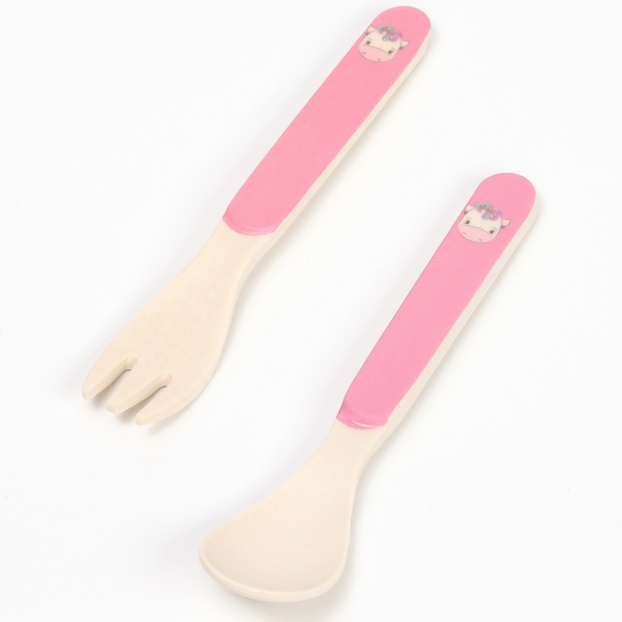 Набор бамбуковой посуды «Единорог», тарелка, миска, стакан, приборы, 5 предметов Набор бамбуковой посуды «Единорог», тарелка, миска, стакан, приборы, 5 предметов