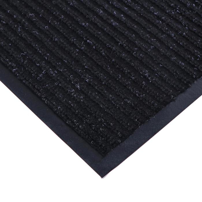 Коврик придверный влаговпитывающий, ребристый, «Стандарт», 60×90 см, цвет чёрный Коврик придверный влаговпитывающий, ребристый, «Стандарт», 60×90 см, цвет чёрный
