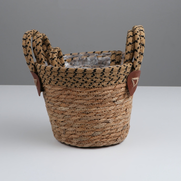 Набор корзин из 3 шт, D20xH16 BD15, D16xH14 BD11, D12xH11 BD9 см, рогоз Набор корзин из 3 шт, D20xH16 BD15, D16xH14 BD11, D12xH11 BD9 см, рогоз