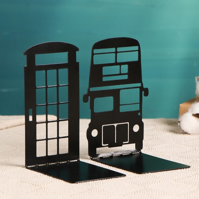 Держатель-подставка для книг  Держатель-подставка для книг "Лондон" набор 2шт, черный