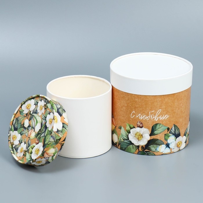 Набор шляпных коробок 2 в 1, упаковка подарочная, «Цветочный», 13 х 13, 16 х 16 см Набор шляпных коробок 2 в 1, упаковка подарочная, «Цветочный», 13 х 13, 16 х 16 см