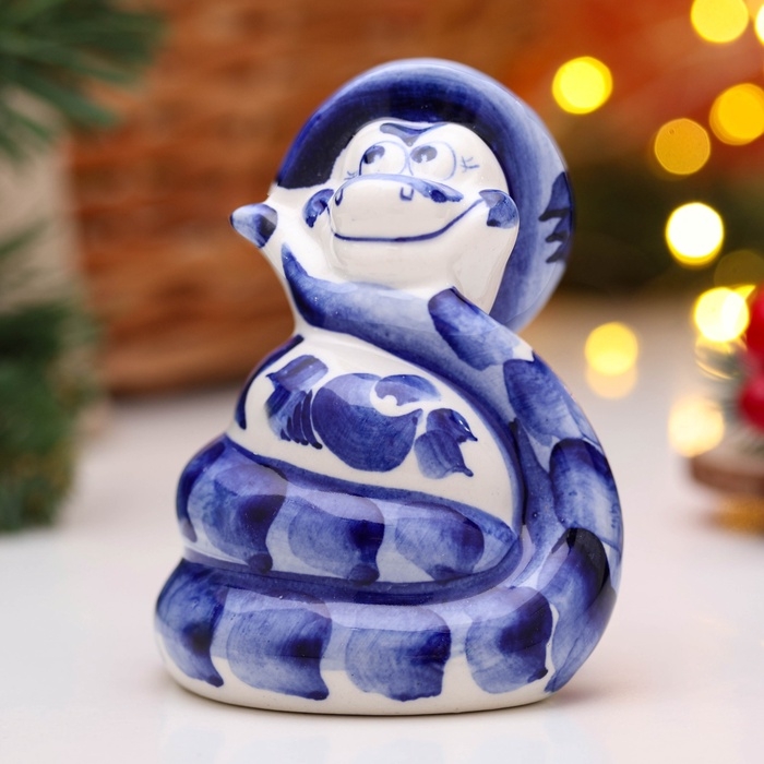 Сувенир Сувенир "Удав в шляпе" 10х9см, гжель, вид 2