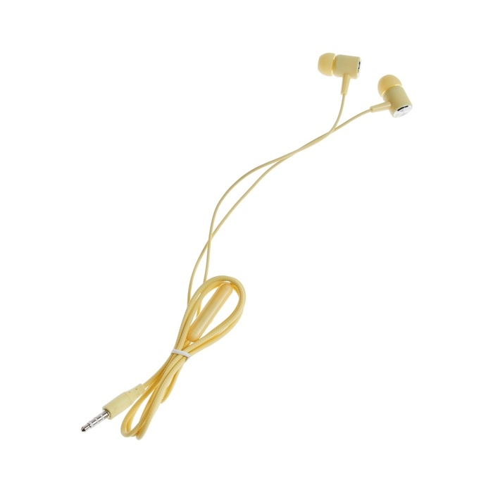 Наушники CB-51, проводные, вакуумные, микрофон, 1 м, Jack 3.5 мм, жёлтые Наушники CB-51, проводные, вакуумные, микрофон, 1 м, Jack 3.5 мм, жёлтые