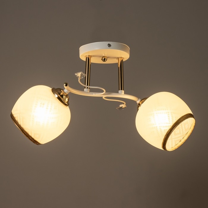 Люстра Люстра "Фрида" 2хЕ27 40Вт бело-золотой 46х25х26 см BayerLux