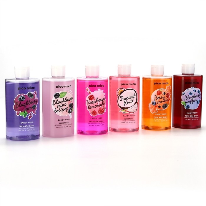 Гель для душа женский, 440 мл, аромат малинового лимонада, PICO MICO