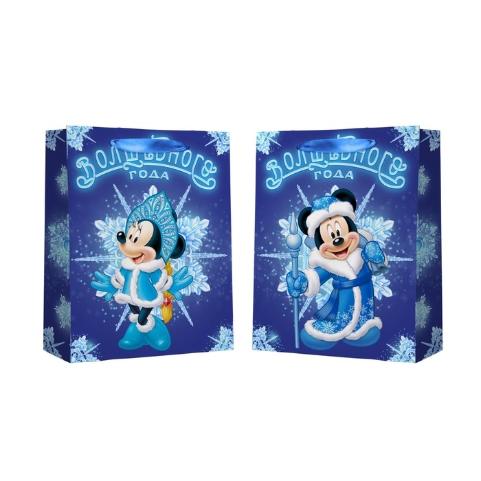 Пакет ламинированный Пакет ламинированный "Волшебного Года", 31х40х11,5 см, Микки Маус