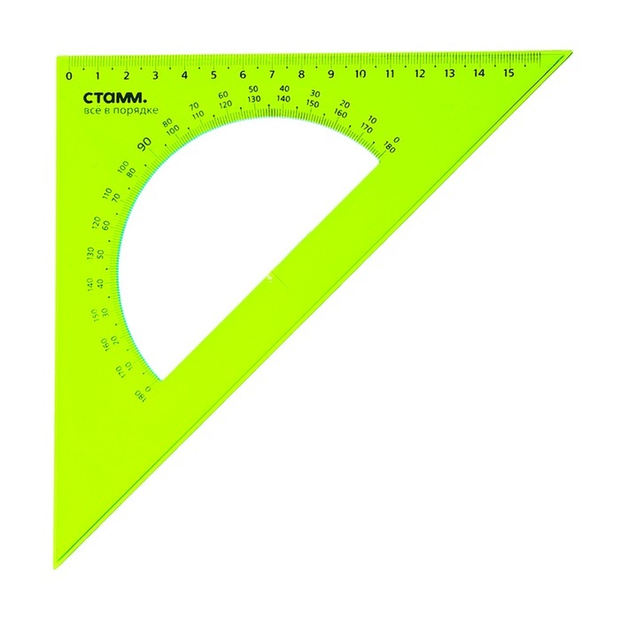 Треугольник c транспортиром 16 см Стамм Neon Cristal, 45°, пластиковый, прозрачный, неоновые цвета, европодвес, микс Треугольник c транспортиром 16 см Стамм Neon Cristal, 45°, пластиковый, прозрачный, неоновые цвета, европодвес, микс