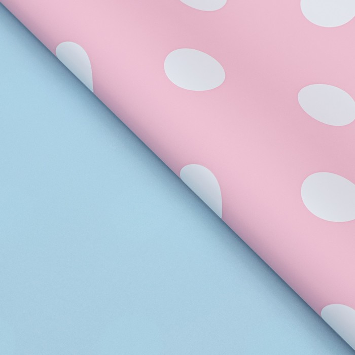 Пленка двухсторонняя Пленка двухсторонняя "Горох крупный", розовый-голубой 0,58 х 10 м