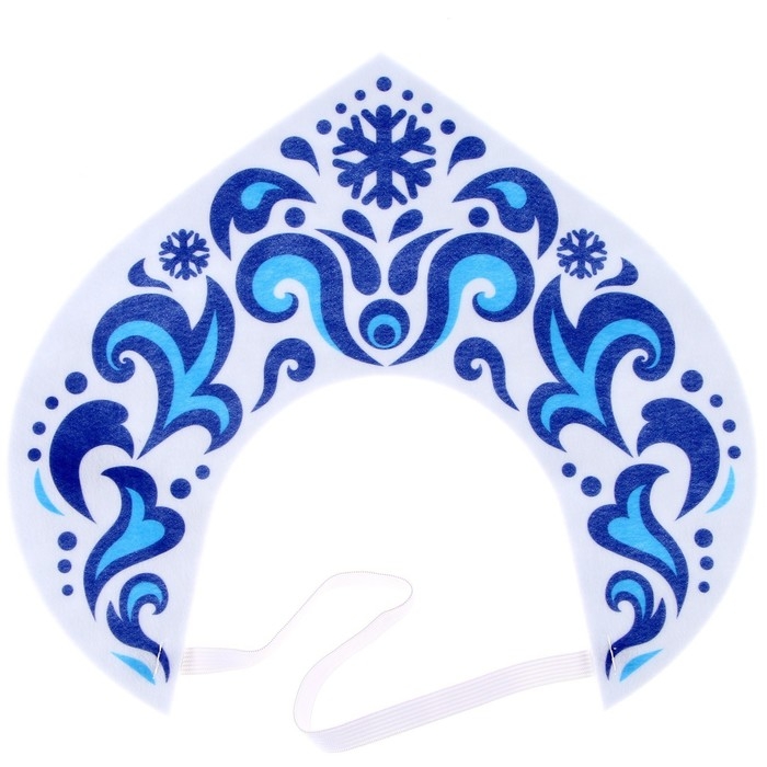 Новый год! Карнавальный кокошник «Снежная принцесса» из фетра Новый год! Карнавальный кокошник «Снежная принцесса» из фетра