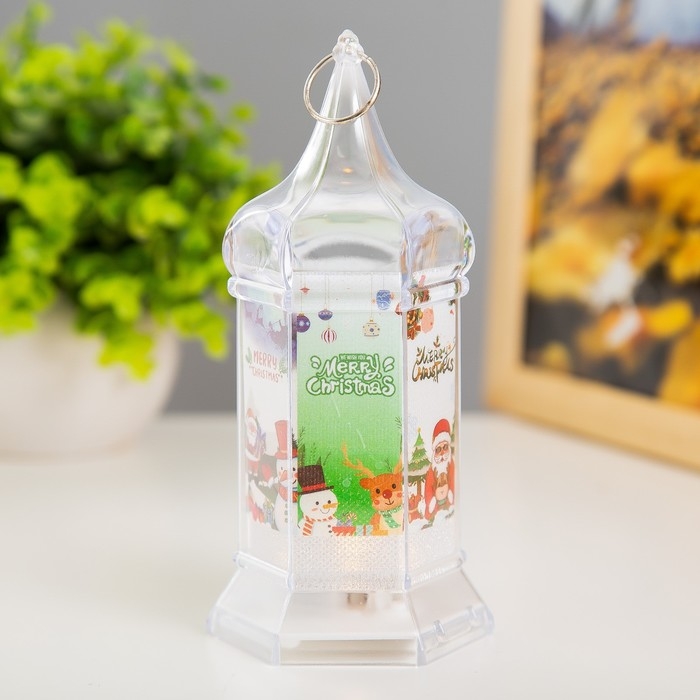Ночник Ночник "Новый год" LED от батареек 3хLR41 прозрачный 6х6х15 см RISALUX