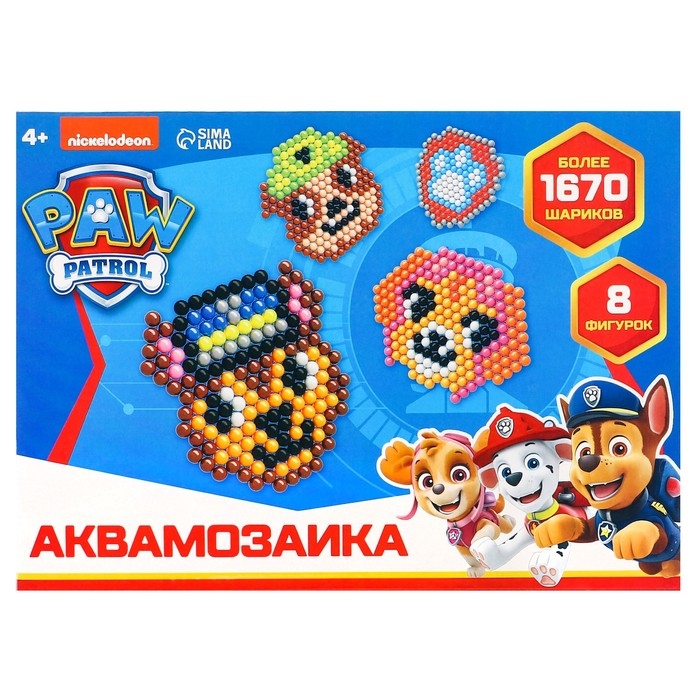 Аквамозаика PAW Patrol, большой набор, 8 фигурок Аквамозаика PAW Patrol, большой набор, 8 фигурок