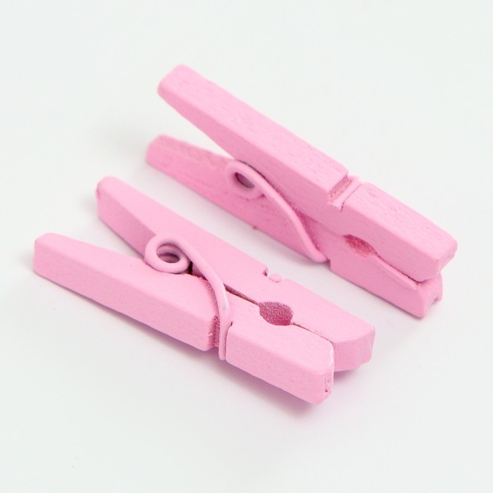 Набор прищепок для декора 50 шт., розовые — 2,5 см Набор прищепок для декора 50 шт., розовые — 2,5 см