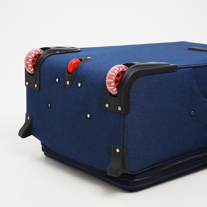 Чемодан большой 95 л (L), отдел на молнии, с расширением, кодовый замок, 3 колеса, 2 наружных кармана, цвет синий Чемодан большой 95 л (L), отдел на молнии, с расширением, кодовый замок, 3 колеса, 2 наружных кармана, цвет синий