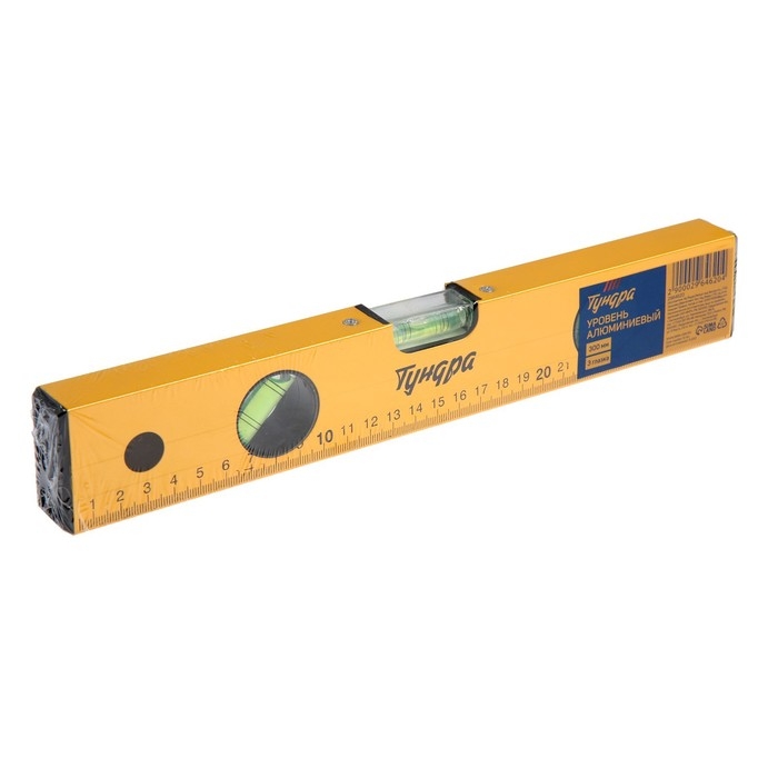 Уровень алюминиевый ТУНДРА, 3 глазка, линейка, 300 мм Уровень алюминиевый ТУНДРА, 3 глазка, линейка, 300 мм