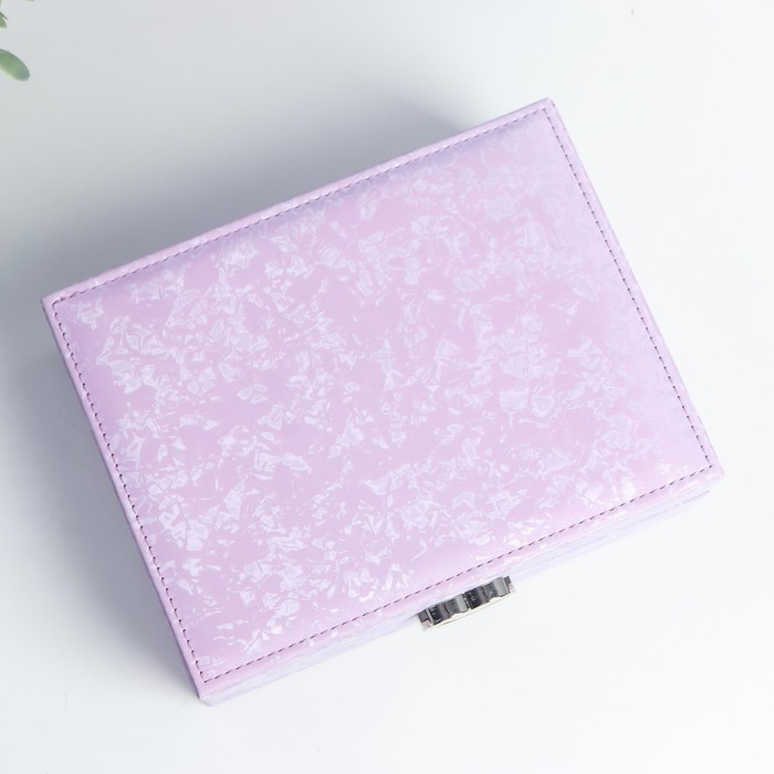 Шкатулка кожзам под часы 2 отделения и бижутерию  Шкатулка кожзам под часы 2 отделения и бижутерию "Под бархат" сиреневая 8х15,5х20,5 см