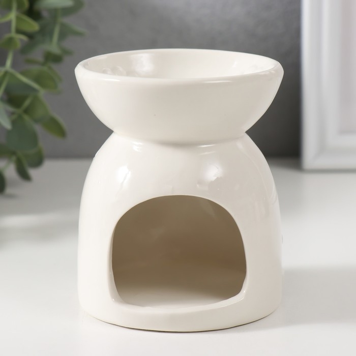 Аромалампа керамика Аромалампа керамика "Стрекоза на цветке" белая 7,2х7,2х8,3 см