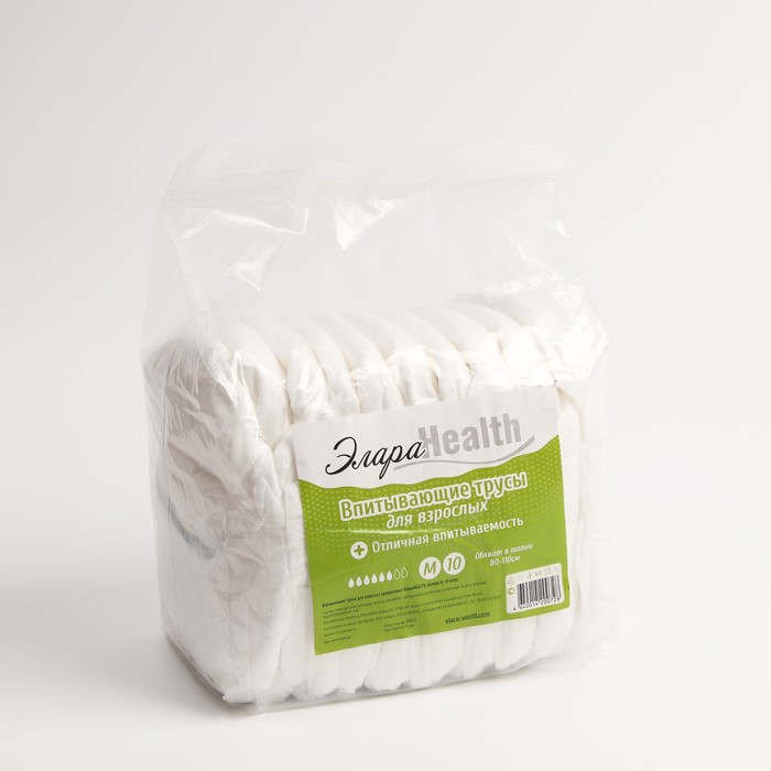 Впитывающие трусы для взрослых Элара Health, размер M, 10 шт. Впитывающие трусы для взрослых Элара Health, размер M, 10 шт.