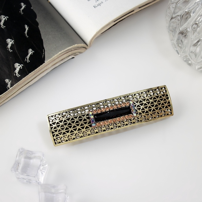 Заколка-автомат Заколка-автомат "Роуз" прямой, 8,5 см, тёмное золото