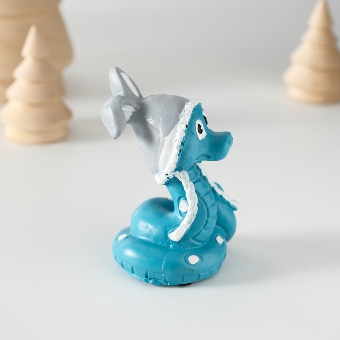 Сувенир полистоун Сувенир полистоун "Змеёныш в шапке с заячьими ушками" 3,5х6 см