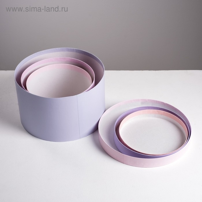 Набор круглых коробок 3 в 1, упаковка подарочная, «От всего сердца», 18 х 18 х 13 см, 20 х 20 х 14.5 см, 25 х 25 х 15 см