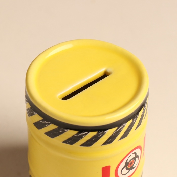 Копилка керамика Копилка керамика "Зона повышенной жадности" жёлтая 6,5х6,5х9 см