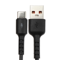 Кабель Exployd EX-K-1263, Type-C - USB, 3 А, 1 м, зарядка/передача данных, силикон, черный