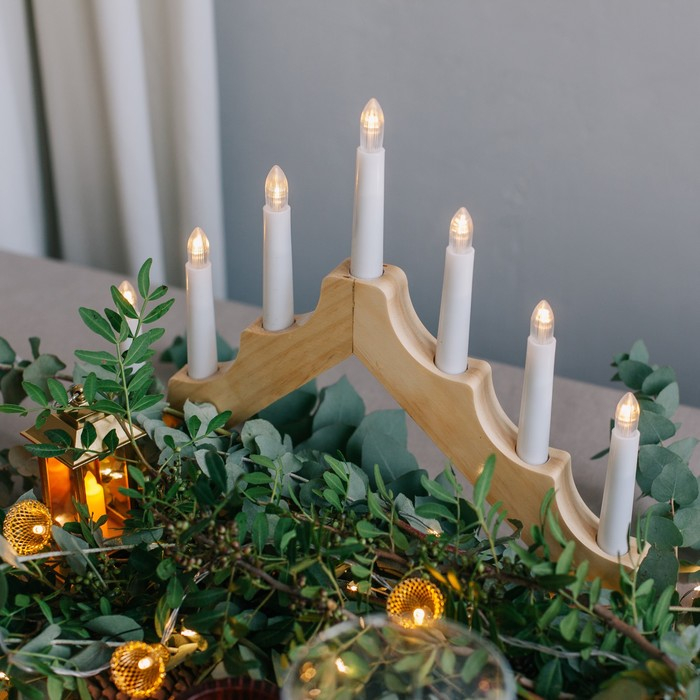 Светодиодная фигура «Рождественская горка» 39.5 × 33 × 5 см, дерево, 220 В, эффект пламени Светодиодная фигура «Рождественская горка» 39.5 × 33 × 5 см, дерево, 220 В, эффект пламени