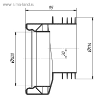 Манжета для унитаза "АНИ Пласт" W0410, эксцентрическая, резина