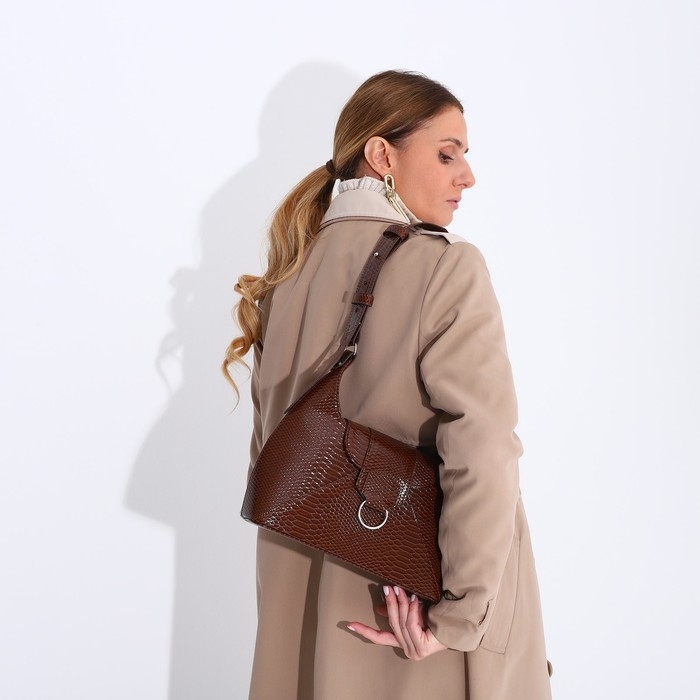 Сумка женская на молнии, цвет коричневый Сумка женская на молнии, цвет коричневый